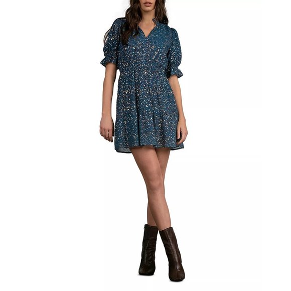 ELAN Saphire Paisley Puff-Sleeve Printed Dress - NWT - Size Medium - Picture 3 of 3